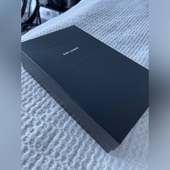 Saint Laurent Monogram Small Envelope Wallet on Chain/ Clutch - Black w Silver - Picture 9 of 9